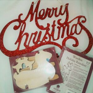 Walnut Hollow Wooden Holiday Reindeer Kit New With Tags Gift Christmas